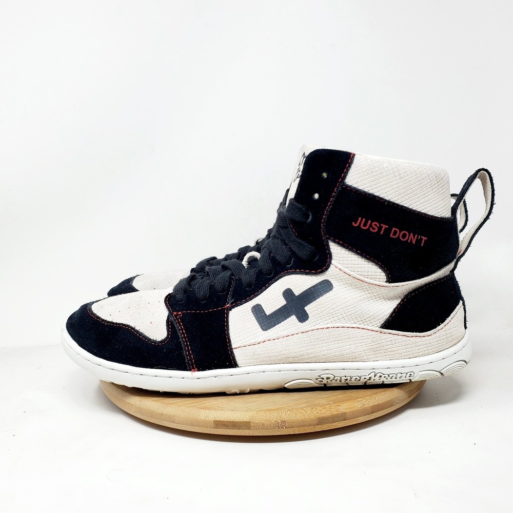 PaperKrane Just Don't Shoes Mens 43 White Black Barefoot Minimalist Sneaker